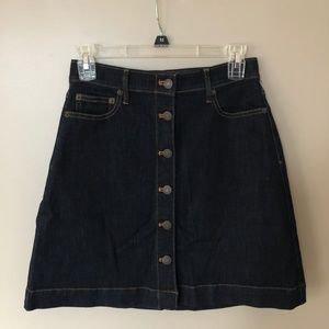 High Waisted Denim Button Up Skirt